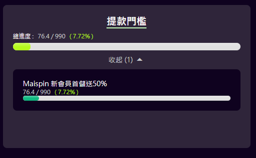 MAISPIN 提款沒入帳？